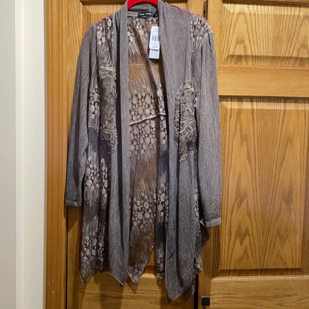 Brown lace cardigan